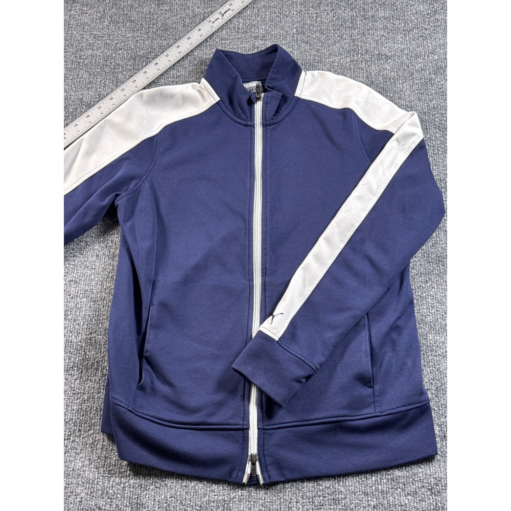 PUMA Womens T7 Track 68 Navy White Full Zip Track Jacket Large 576149-02